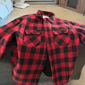 Buffalo Plaid Shirt Jacket - Red & Black